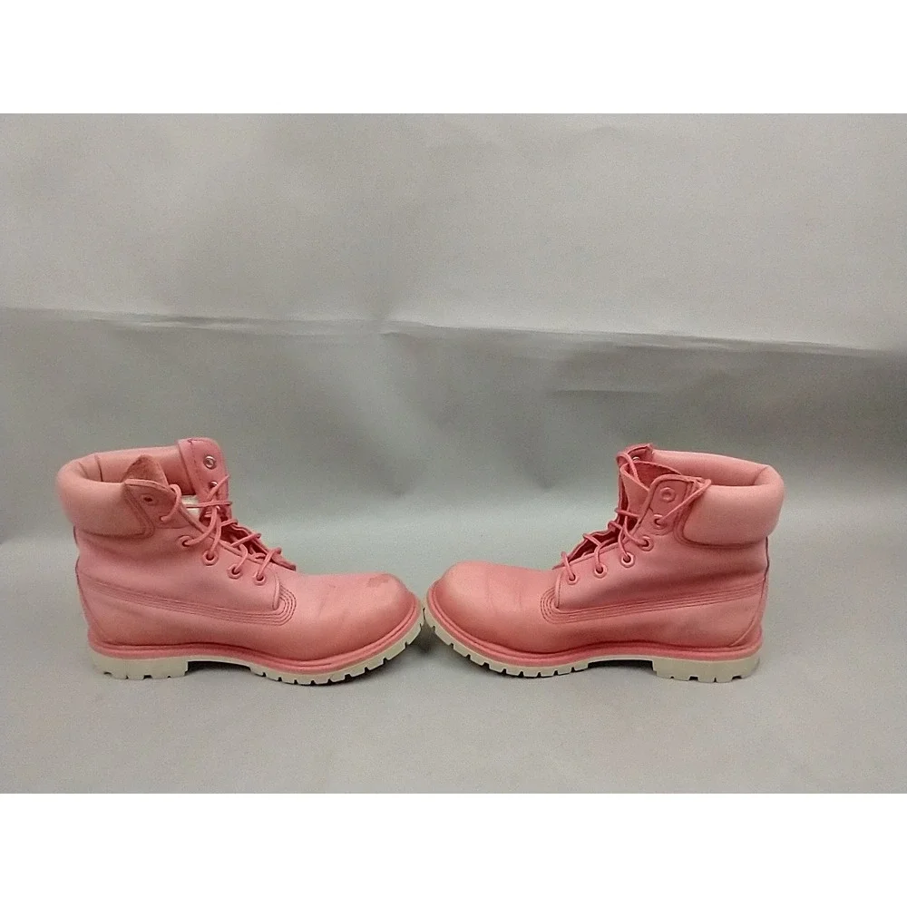 Timberland Pink Leather Women's 8.5 Chukka Work Boots Primaloft Waterproof VGC - Picture 5 of 14